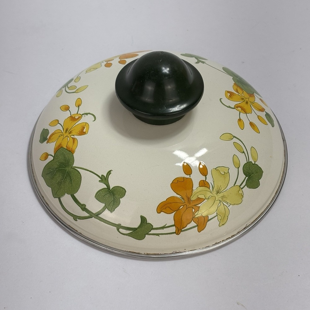 ASTA VILLEROY & BOCH Enamelware Geranium LID ONLY Replacement 6.5"
